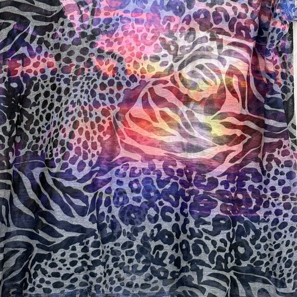 Toppy-T Animal Print Tropical Sunset T-Shirt Sz XX-Large Multicolor Lightweight - Picture 3 of 9